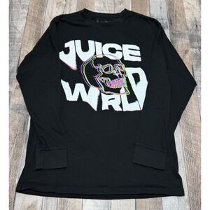 Juice Wrld Long Sleeve T Shirt Men Medium Black Graphic Skull Streetwear